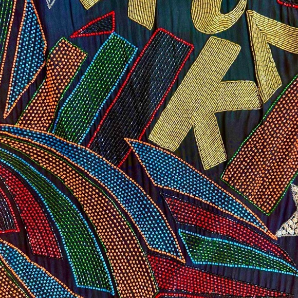 Laurence Kazar Black Beaded Vintage Party Dress - Picture 3 of 8